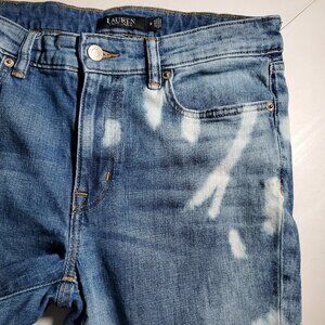 Lauren RL Bleach Splattered Ankle Jeans Sz 8